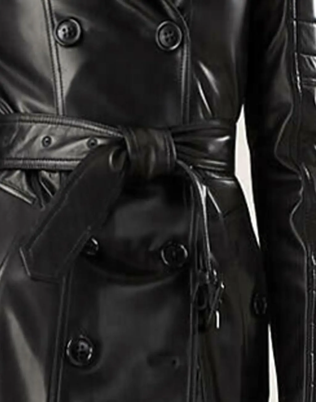 VearFit Women's Real Leather Trench Coat  Timeless Style & All-Weather Elegance