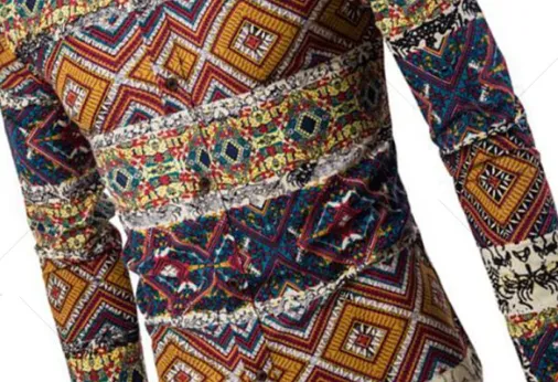 Vintage Style Mens Shirt  Tribal Print