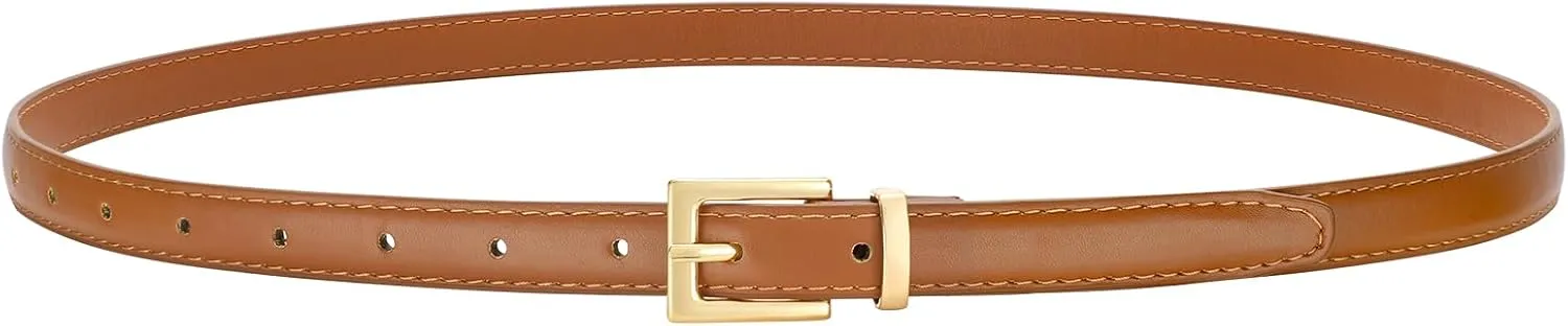 VONMELLI Leather Thin Belts for Women, Fashion Women's Skinny Belts Thin Ladies Belts for Jeans Dress Pants