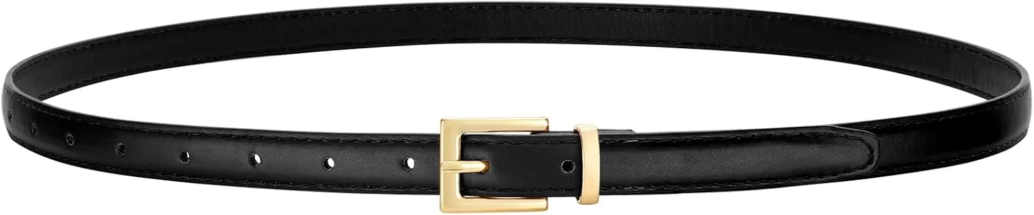 VONMELLI Leather Thin Belts for Women, Fashion Women's Skinny Belts Thin Ladies Belts for Jeans Dress Pants
