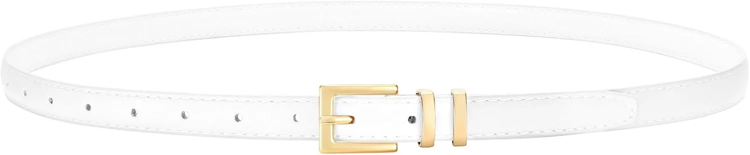 VONMELLI Leather Thin Belts for Women, Fashion Women's Skinny Belts Thin Ladies Belts for Jeans Dress Pants