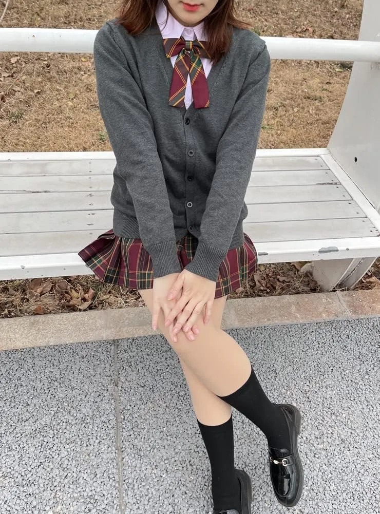 Women's Cardigan School Uniform Sweater V Neck Button Down Knit Cardigans Coat with Pockets