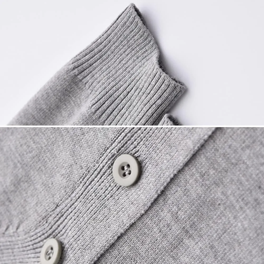 Women's Cardigan School Uniform Sweater V Neck Button Down Knit Cardigans Coat with Pockets