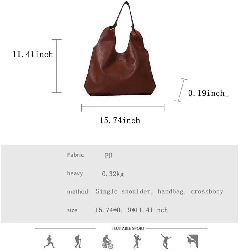 Women's Handbag Retro Solid Color Casual Minimalist PU Single Shoulder Underarm Tote Bags