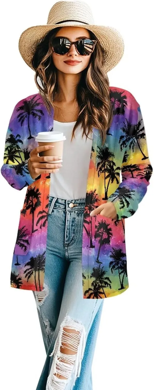 Women's Lightweight Cardigans with Pockets Trendy Long Sleeve Open Front Cardigan Casual Tops Jackets Fall Oufits S-2XL