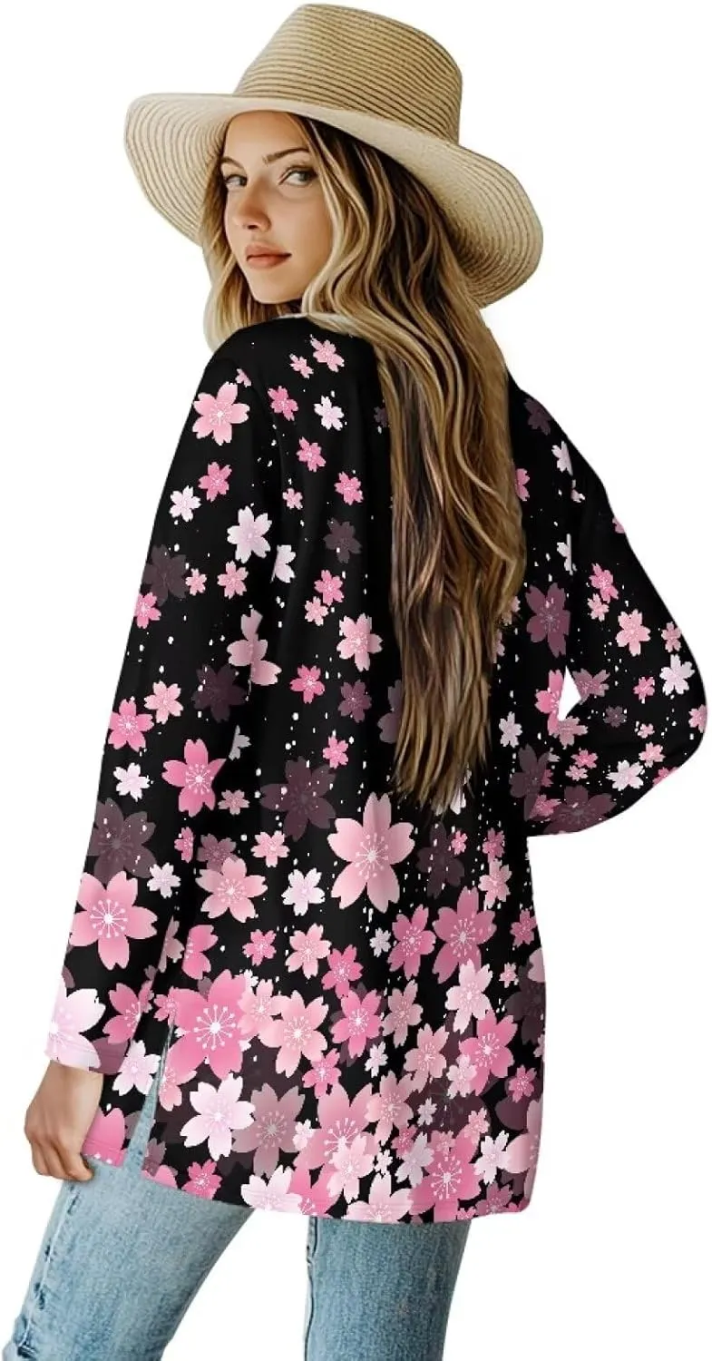 Women's Lightweight Cardigans with Pockets Trendy Long Sleeve Open Front Cardigan Casual Tops Jackets Fall Oufits S-2XL