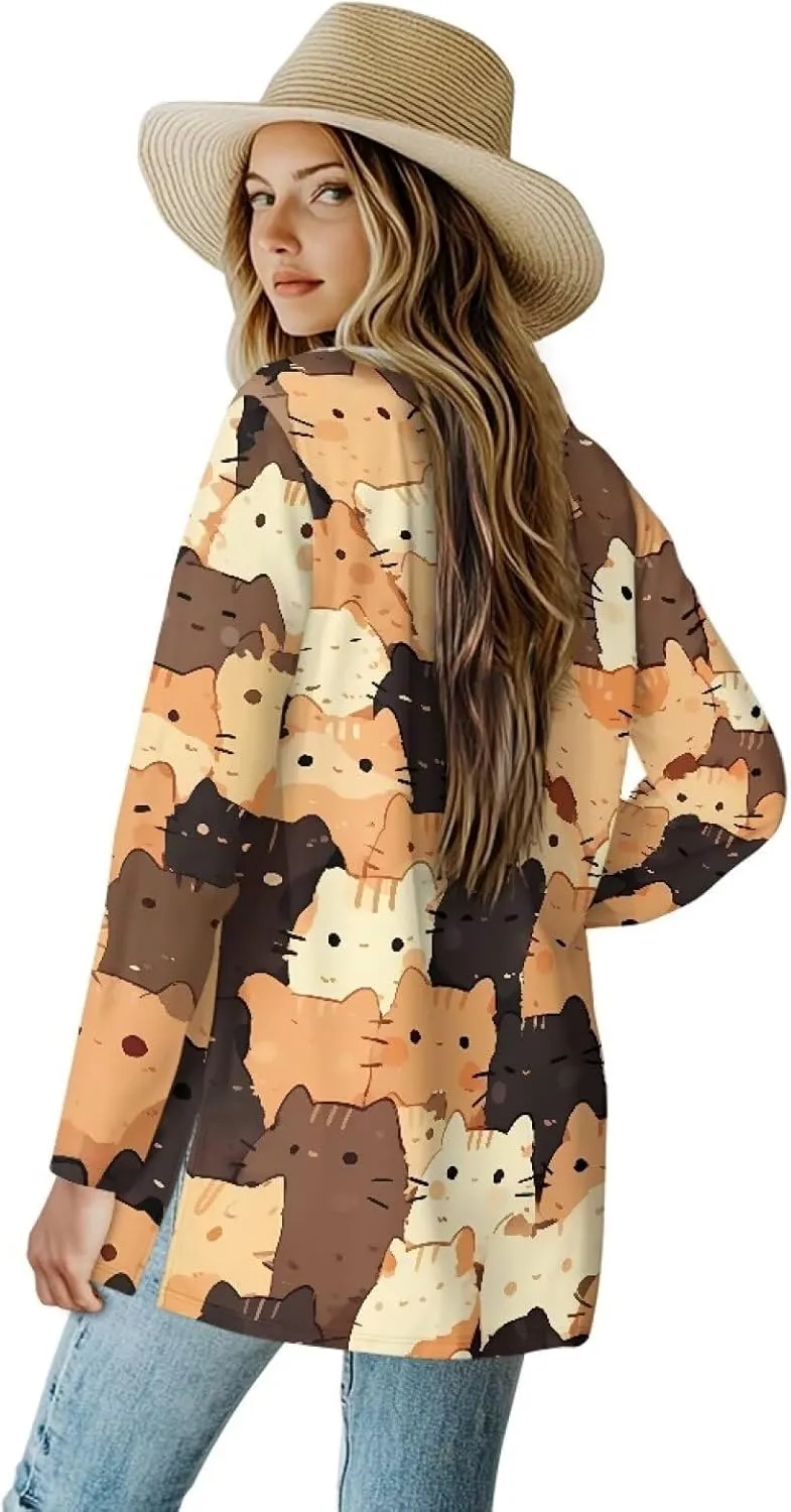 Women's Lightweight Cardigans with Pockets Trendy Long Sleeve Open Front Cardigan Casual Tops Jackets Fall Oufits S-2XL