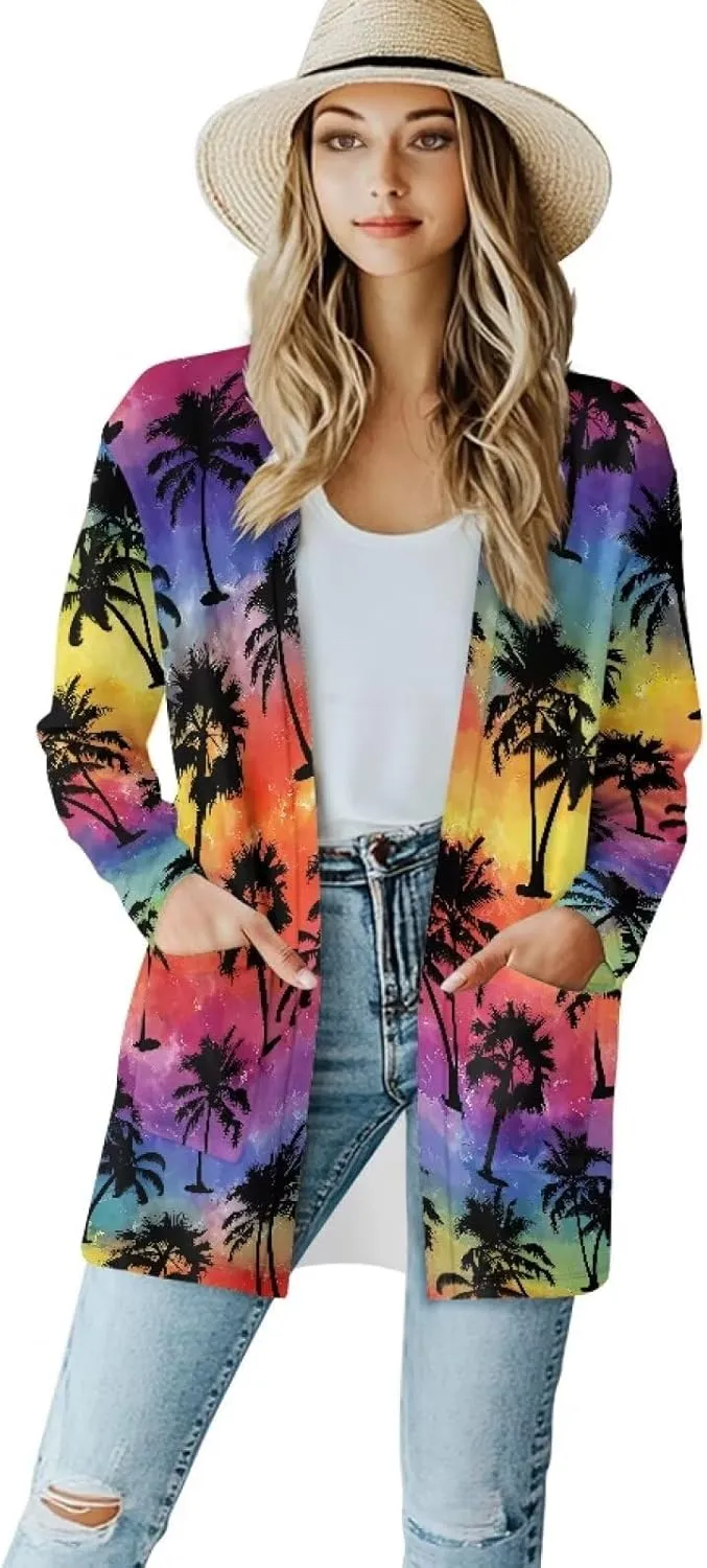 Women's Lightweight Cardigans with Pockets Trendy Long Sleeve Open Front Cardigan Casual Tops Jackets Fall Oufits S-2XL