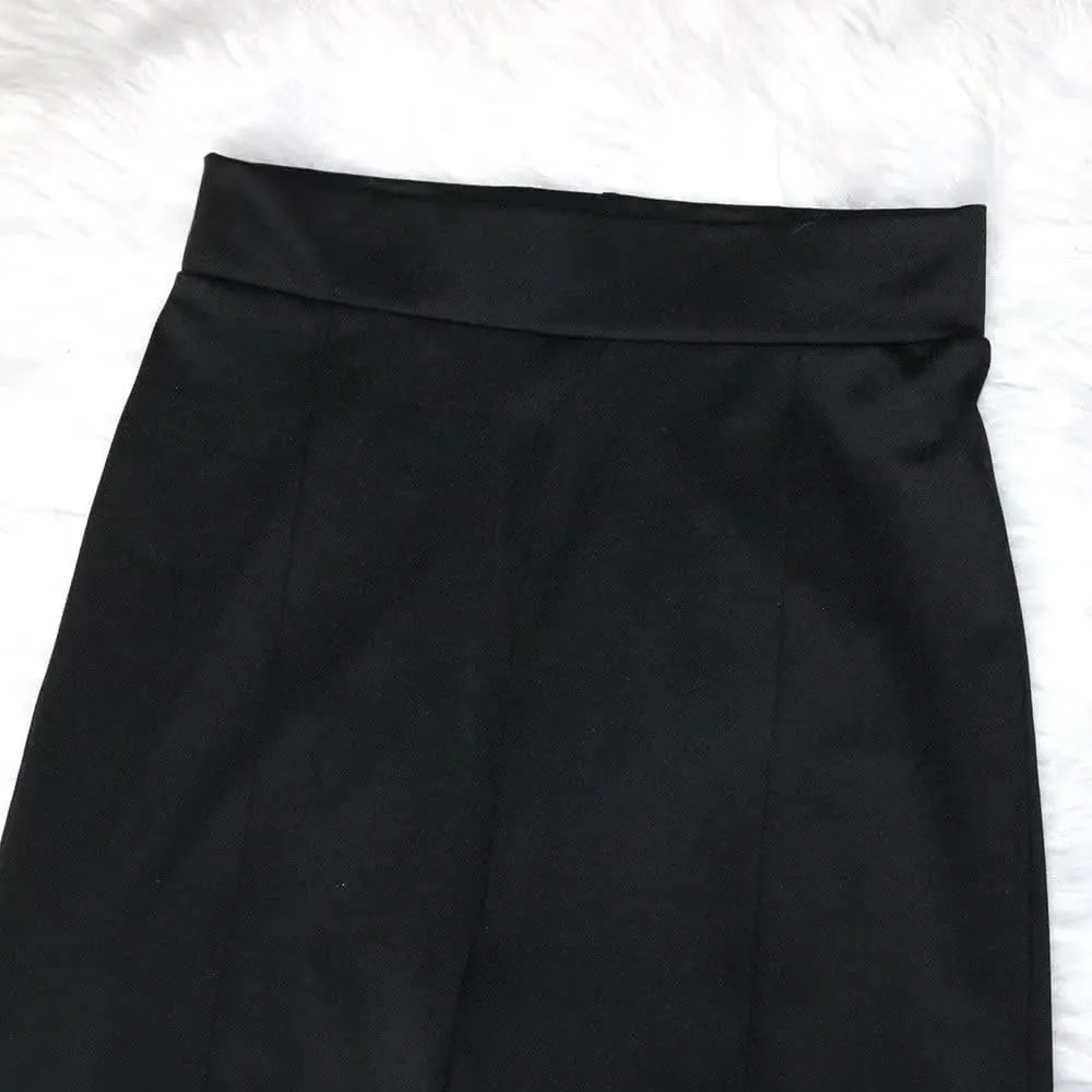 Women's Stretchy High Waisted Wide Leg Button-Down Pants Sailor Bell Flare Pants