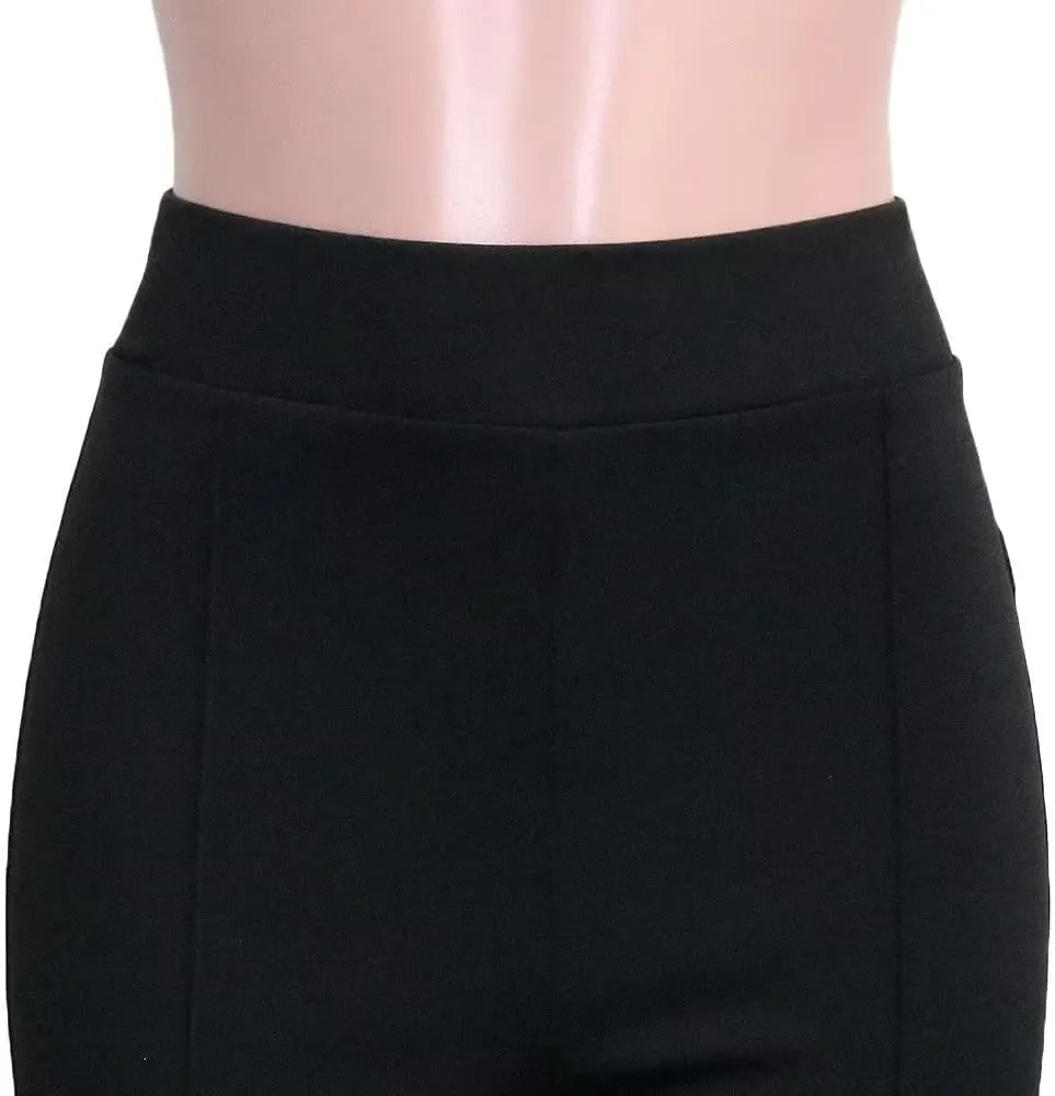 Women's Stretchy High Waisted Wide Leg Button-Down Pants Sailor Bell Flare Pants