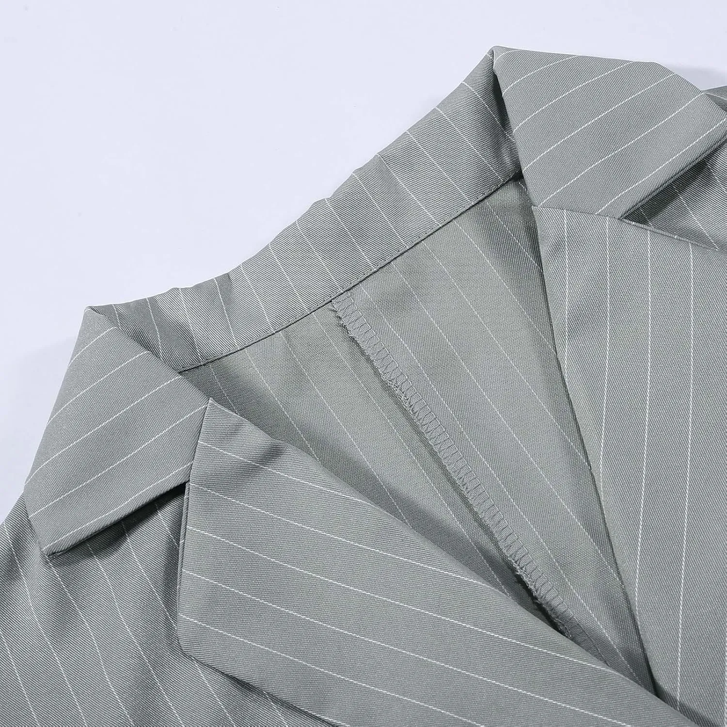 Womens Suits 2 Piece Set Striped Blazer Business Casual Short Lapel Blazer High Waisted Work Pants Business Suit