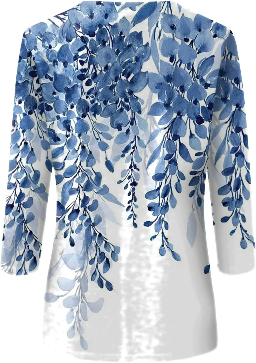 Womens Summer Tops Dressy 3/4 Sleeve Shirts Floral Print Tunic Blouses 2024 Womens Tops Casual Basic Tees