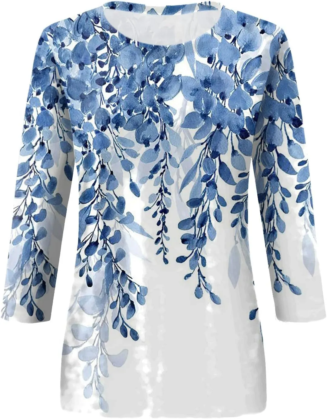 Womens Summer Tops Dressy 3/4 Sleeve Shirts Floral Print Tunic Blouses 2024 Womens Tops Casual Basic Tees