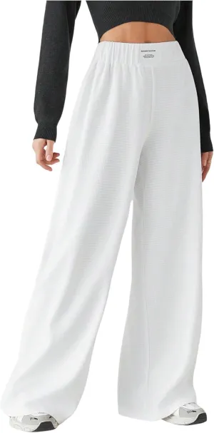 Women's Wide Leg Sweatpants High Waisted Letter Patched Long Pants Casual Track Trousers