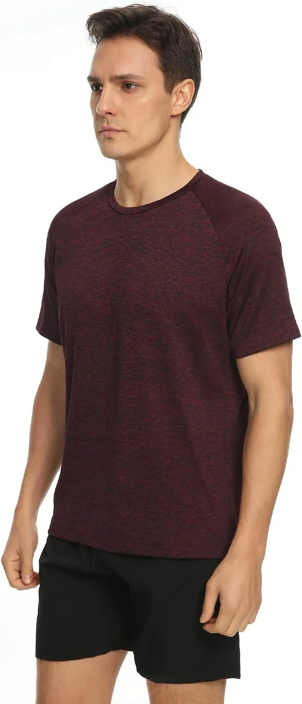 Xelky 4-5 Pack Men's Dry Fit T Shirt Moisture Wicking Athletic Tees Exercise Fitness Activewear Short Sleeves Gym Workout Top