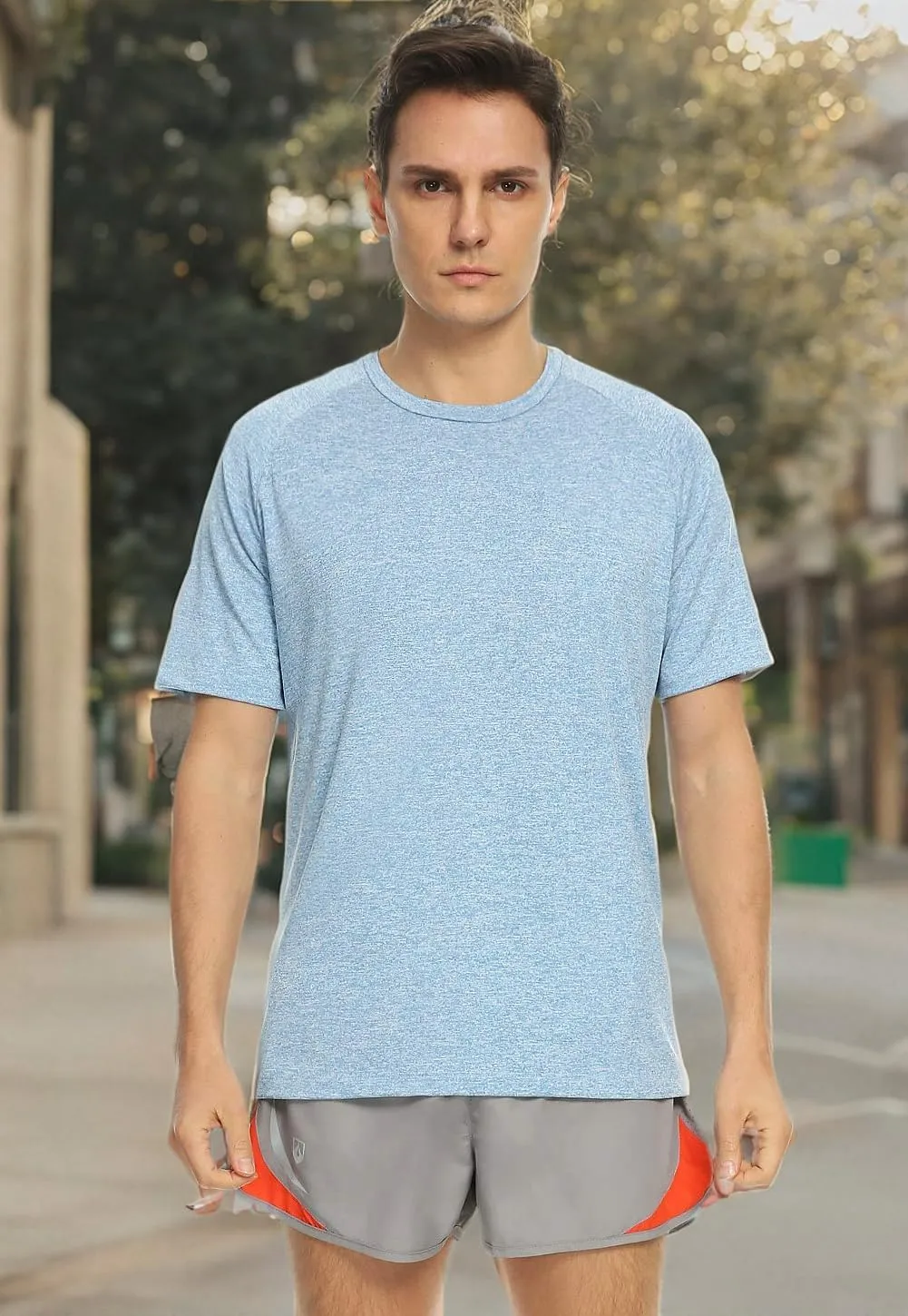 Xelky 4-5 Pack Men's Dry Fit T Shirt Moisture Wicking Athletic Tees Exercise Fitness Activewear Short Sleeves Gym Workout Top