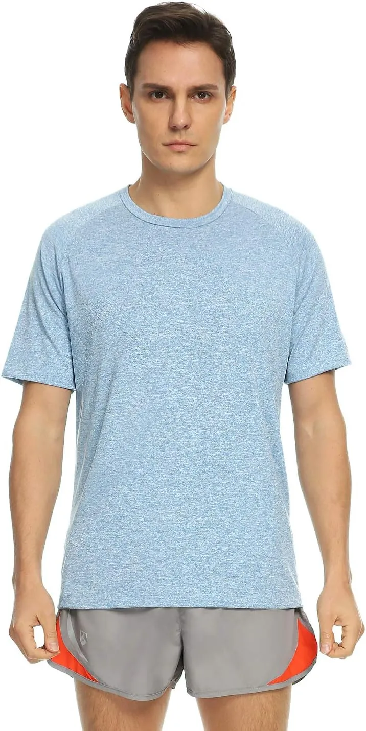 Xelky 4-5 Pack Men's Dry Fit T Shirt Moisture Wicking Athletic Tees Exercise Fitness Activewear Short Sleeves Gym Workout Top