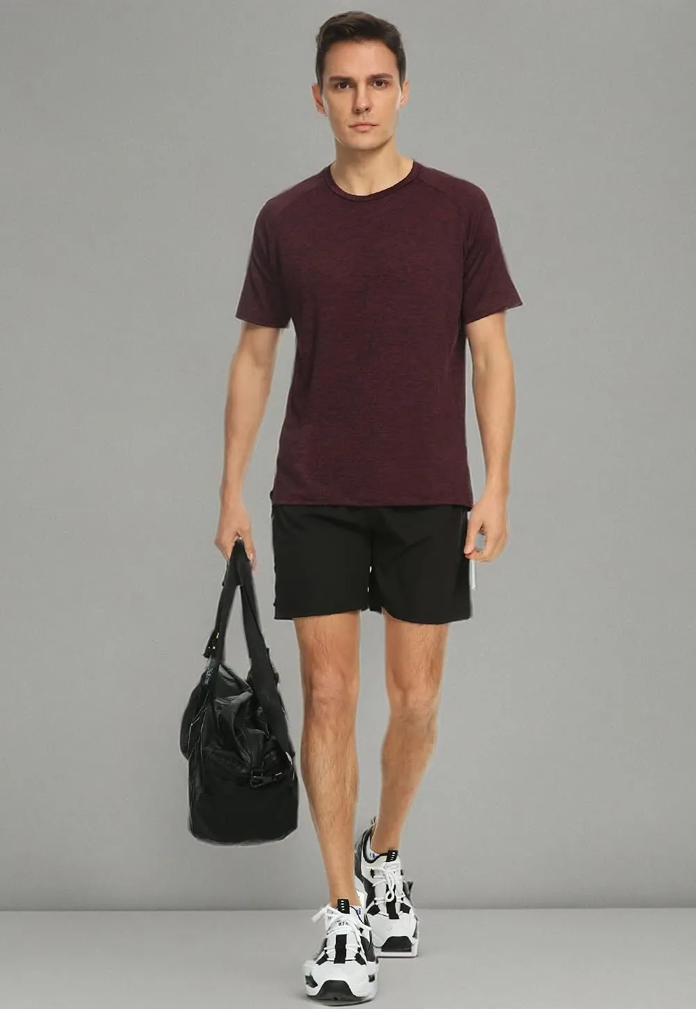 Xelky 4-5 Pack Men's Dry Fit T Shirt Moisture Wicking Athletic Tees Exercise Fitness Activewear Short Sleeves Gym Workout Top